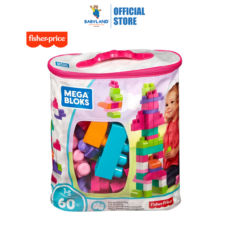 Fisher-Price Mega Bloks Value Big Building Bag (60 Pcs) - Pink