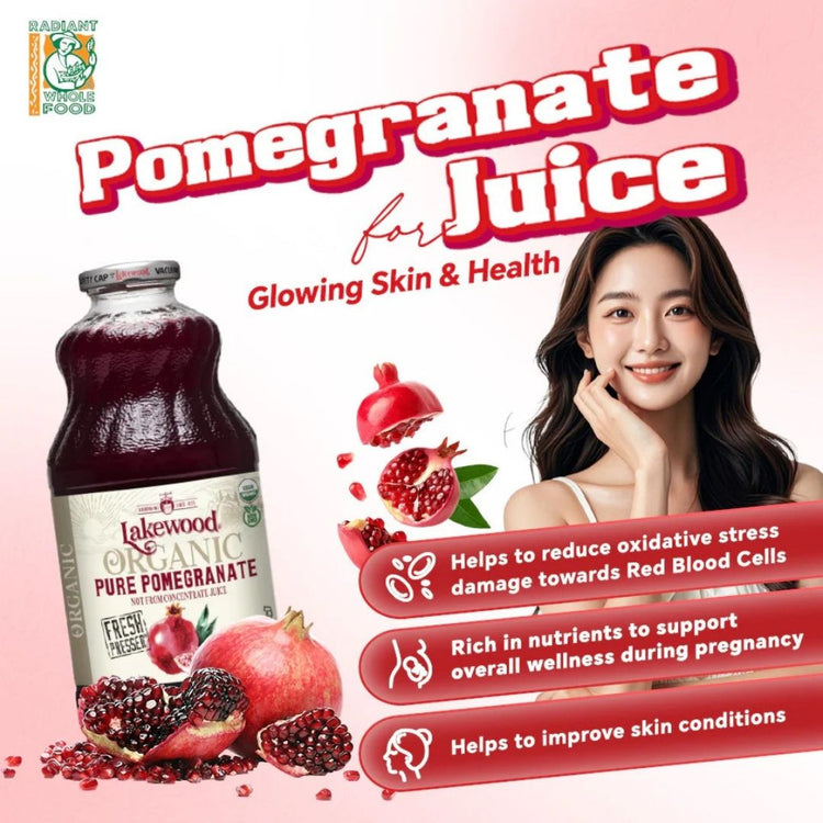 Lakewood Organic Pure Pomegranate Gluten Free Juice (32oz)