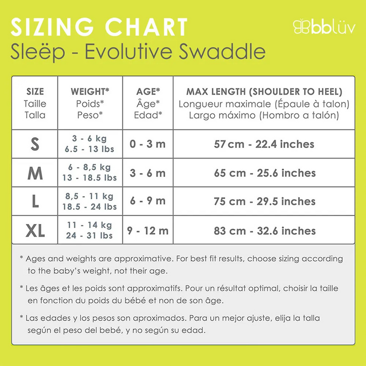 bbluv Sleep 3-In-1 Convertible Swaddle