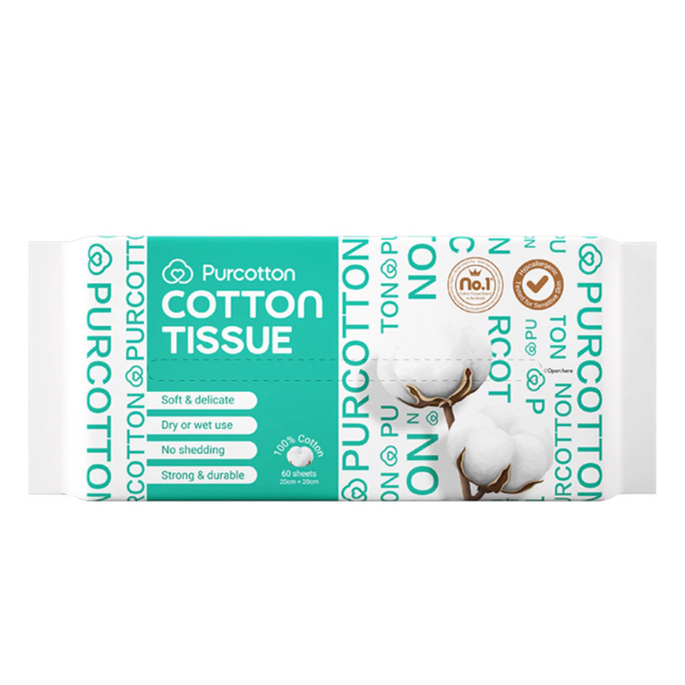 Purcotton 100% Cotton Tissue 60 sheet 20x20cm