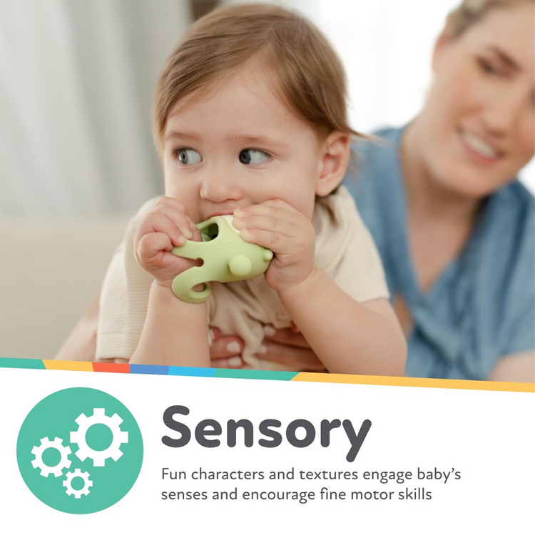 Nuby Silicone Wrist Grip Teething Mitten Bear ( 3+ months )