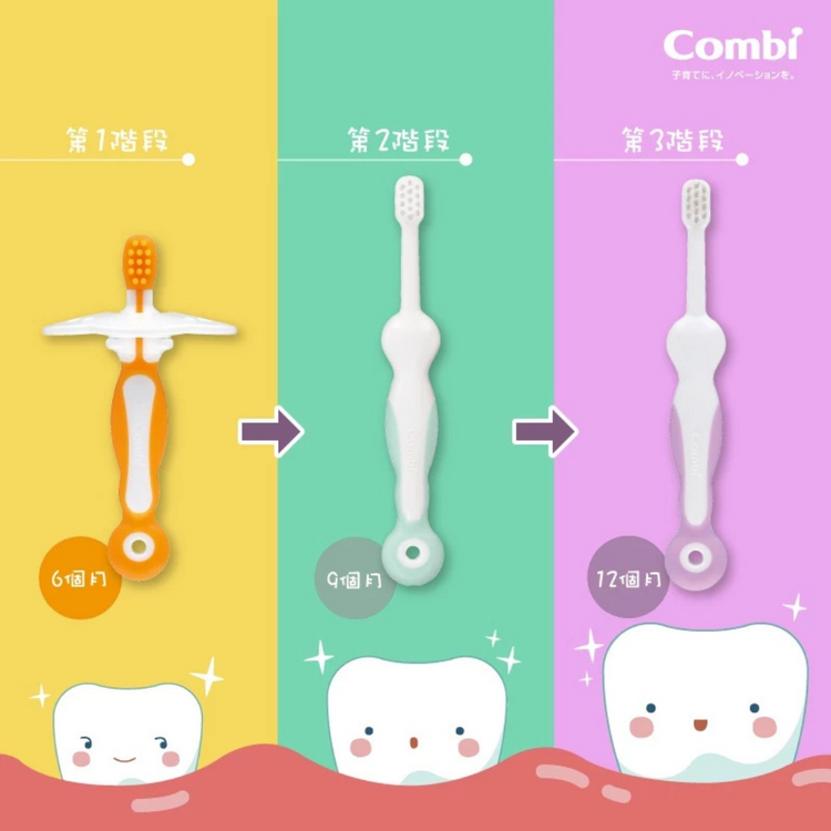 Combi Baby Teteo Baby Toothbrush Set (6-12m+)