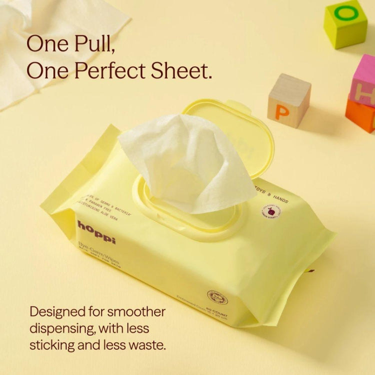 Hoppi NYE Bye-Germs Wipes 80 sheets - 3 in 1 Bundle Pack