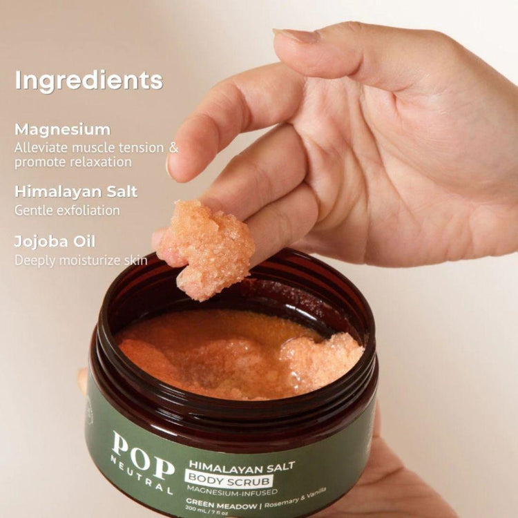 Pop Neutral Magnesium Himalayan Salt Body Scrub - Rosemary & Vanilla (200g)