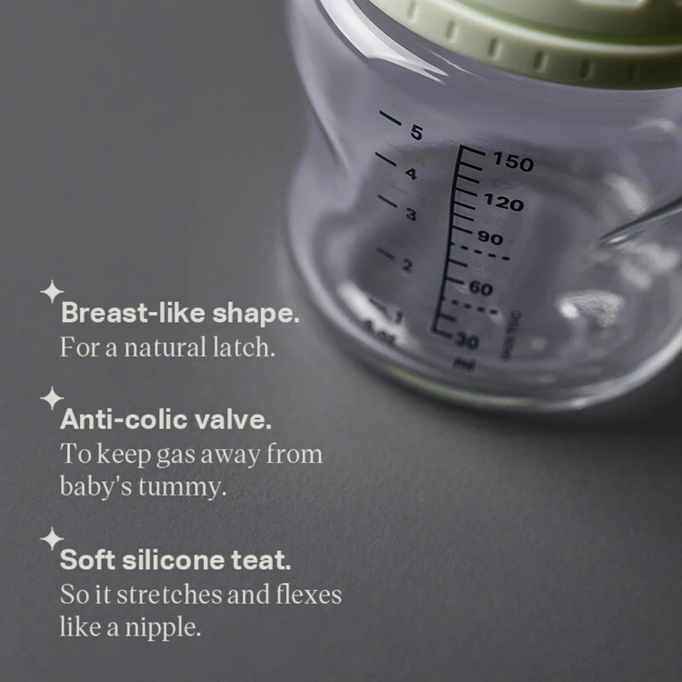 Tommee Tippee Natural Start Glass Baby Bottle , Self-Sterilising,BPA Free