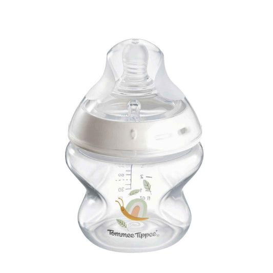 Tommee Tippee Natural Start PP Decorated Bottle 150ml - Snail – BPA-free, Soft Silicone Teat, Anti-Colic Valve