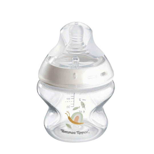 Tommee Tippee Natural Start PP Decorated Bottle 150ml - Snail – BPA-free, Soft Silicone Teat, Anti-Colic Valve