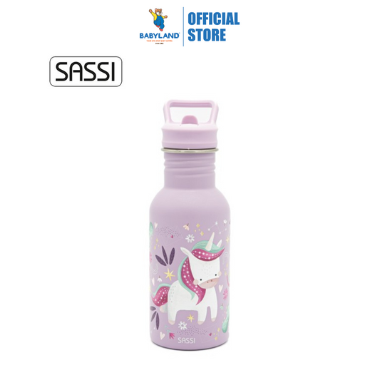 Sassi Stainless Steel Bottle 500ml - Unicorn