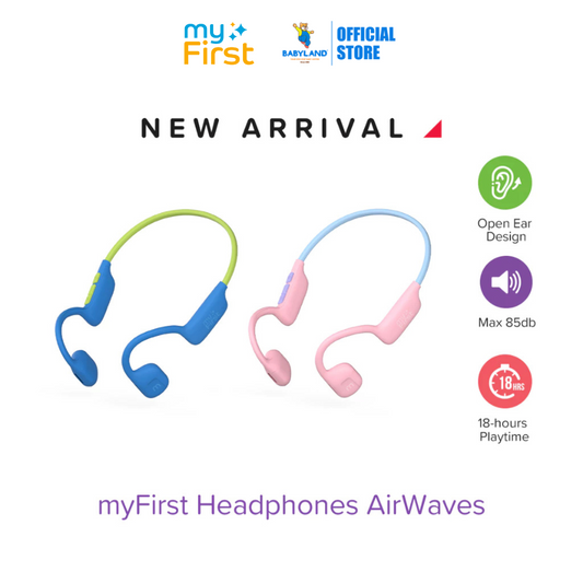 myFirst Headphones AirWaves - Bone Conduction Wireless Bluetooth Headphones for Kids