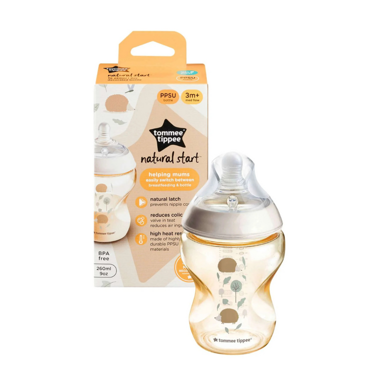 Tommee Tippee Natural Start PPSU Bottle 260ml (Hedghog)