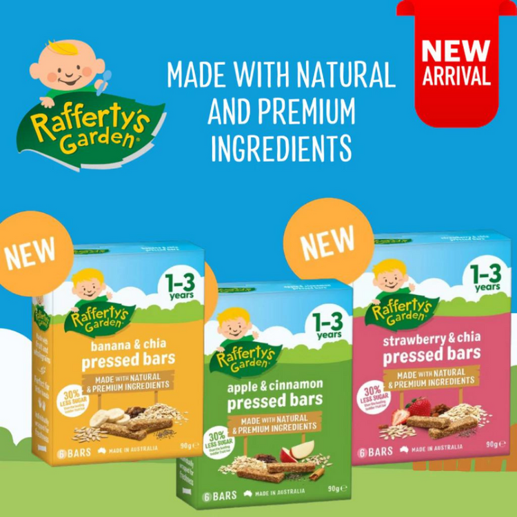 Raffertys Garden Pressed Snack Bars 90g (12m+)