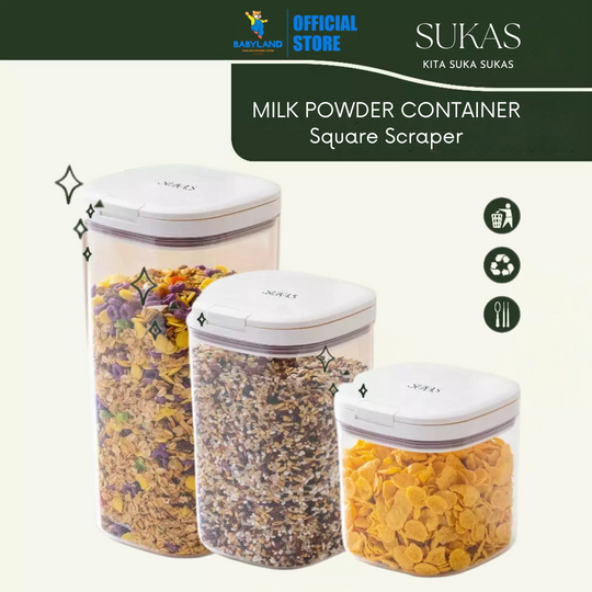 SUKAS Milk Powder Container Flip - Square Scraper (1000ml) (1700ml) (2300ml)