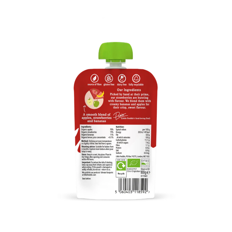 Little Freddie Organic Fruits Pouches (6m+) (90g-100g) - Puree