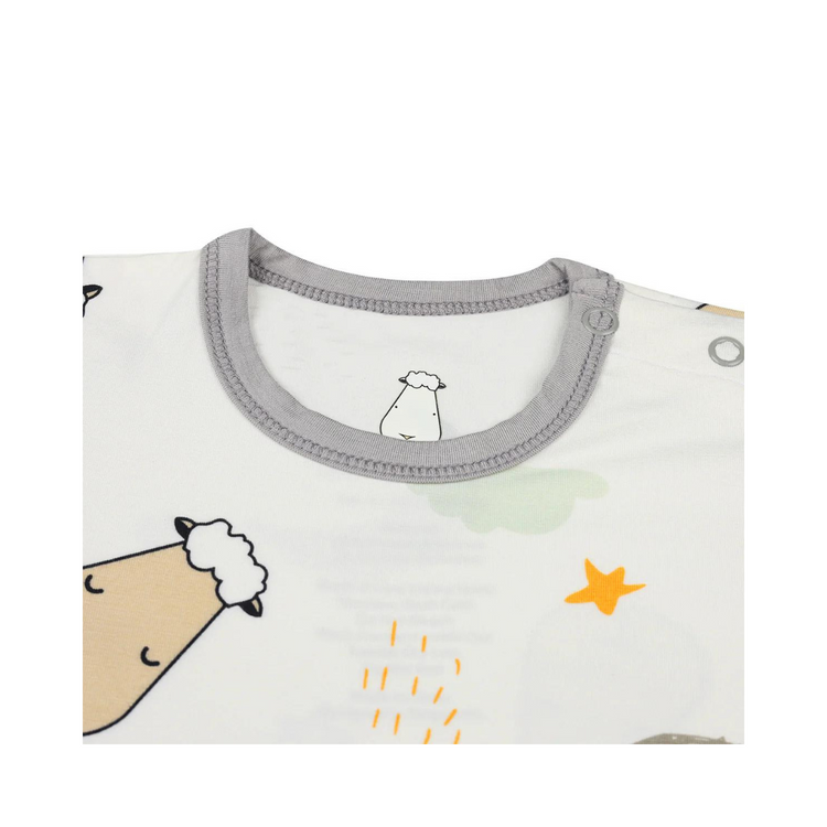 Baa Baa Sheepz Romper Short Sleeve Goodnight Baa Baa White