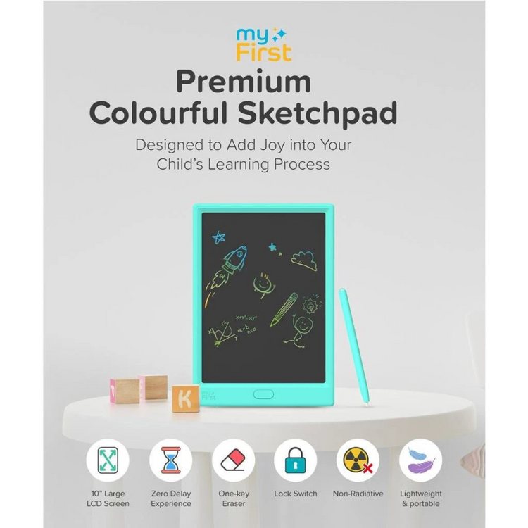 myFirst Sketch Pro NEO Color LCD Sketch Pad Digital Writing Tablet/Drawing/Sketch Pad (10") [Free Leather Case]
