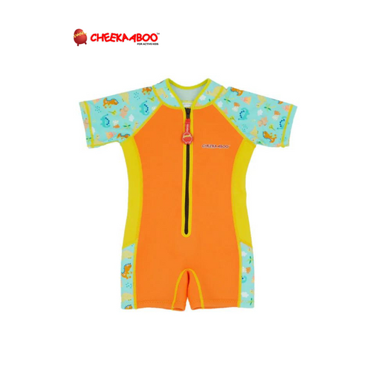 Cheekaaboo Wobbie Toddler Thermal Swimsuit UPF50+ - Orange Dino