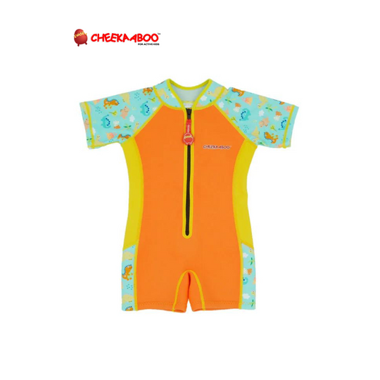 Cheekaaboo Wobbie Toddler Thermal Swimsuit UPF50+ - Orange Dino