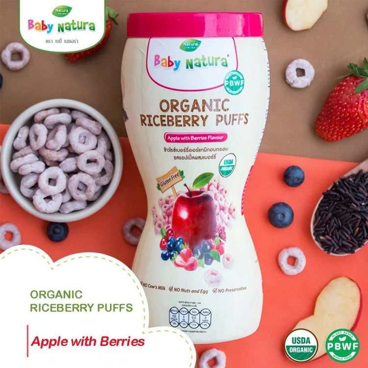 Baby Natura Organic Riceberry Puffs 40g