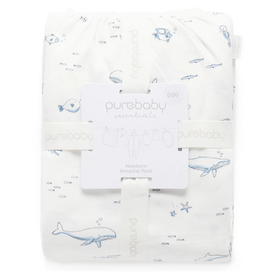 Purebaby Organic Newborn Hospital Pack - Vanilla Nautical