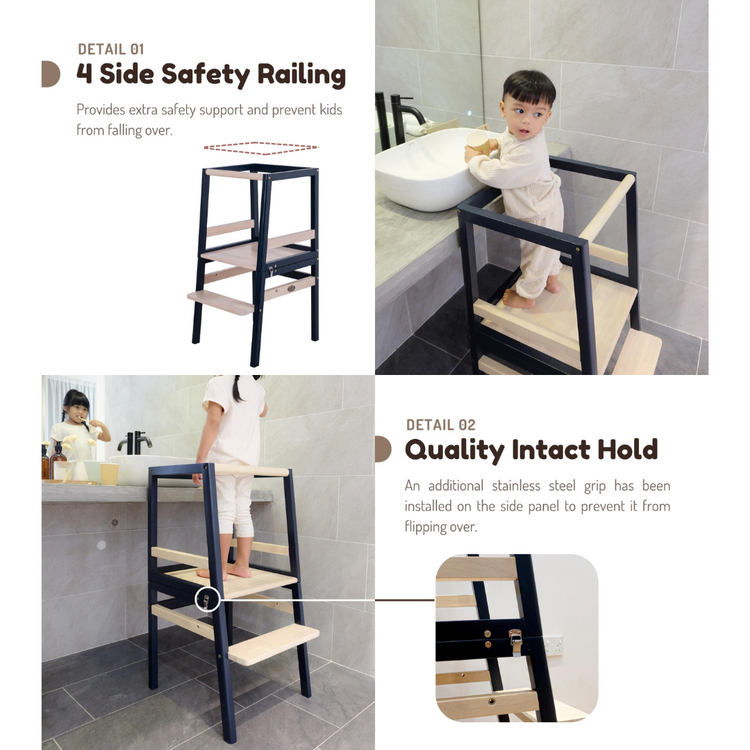 Funbies Baecere Convertible Learning Tower - PantoneBlue+Whitewash