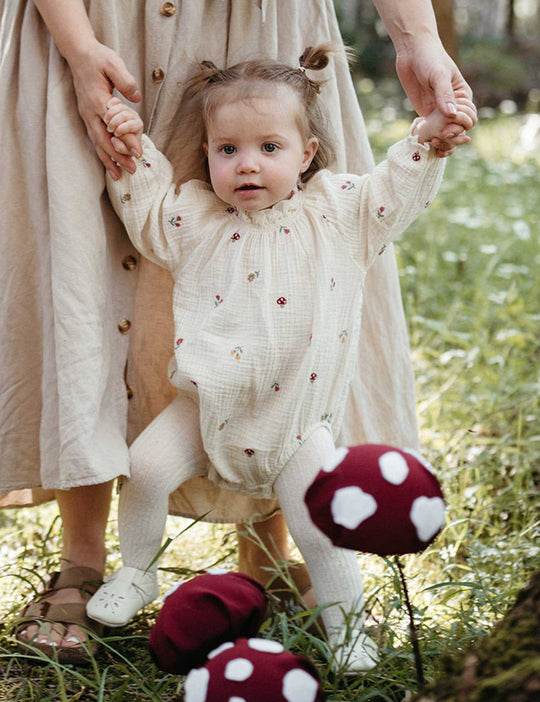 Purebaby Organic Forest Embroidered Bodysuit - Forest Broderie Print