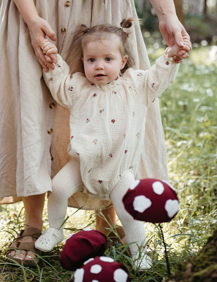 Purebaby Organic Forest Embroidered Bodysuit - Forest Broderie Print