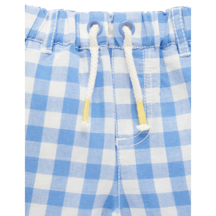 Purebaby Organic Kids Ocean Gingham Shorts