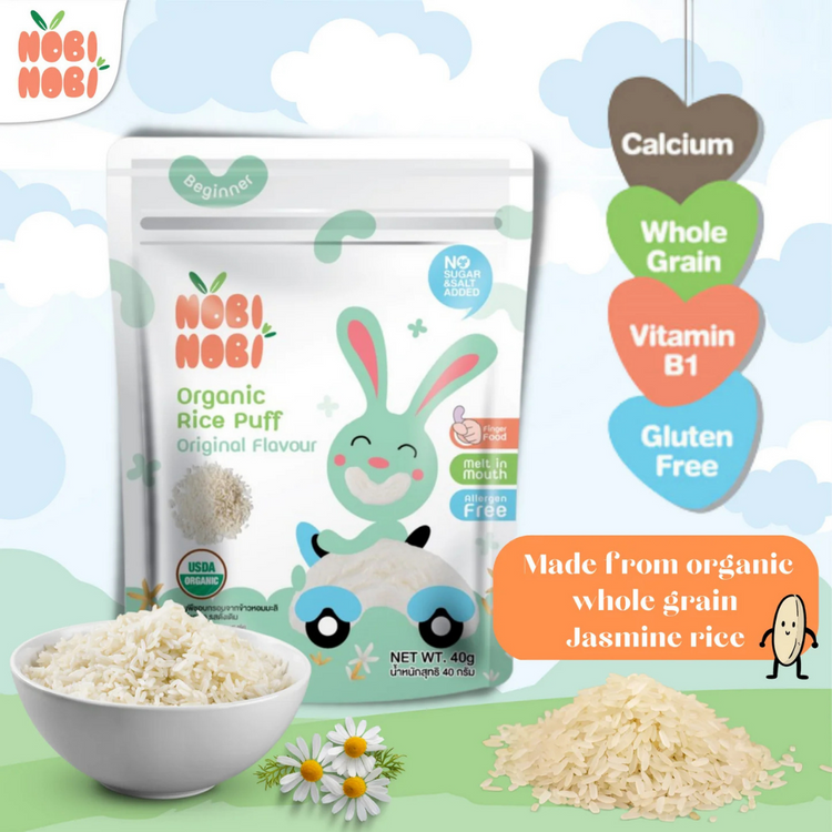 [HALAL] Nobi Nobi Organic Jasmine Rice Puffs (15G/40G)