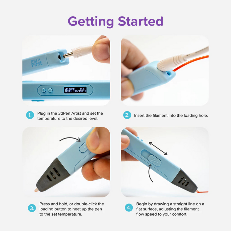 myFirst 3dPen Artist - Safe & Easy to Use STEM Learning 3D Pen for Kids