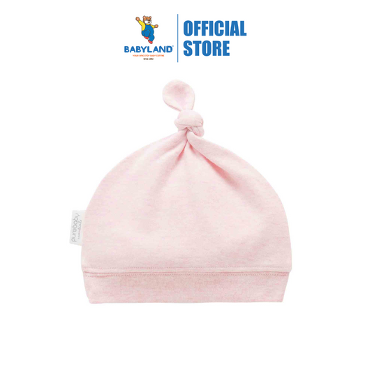 Purebaby Organic Knot Hat Pale Pink Melange