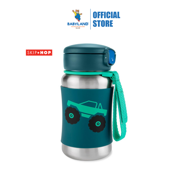 Skip Hop Spark Style Stainless Steel Straw Bottle 350ml - Truck