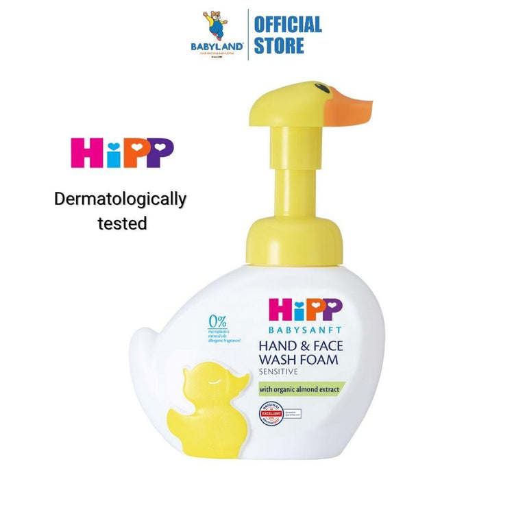 HiPP Baby Safe Hand & Face Wash Foam 250ml with Organic Almond Extract