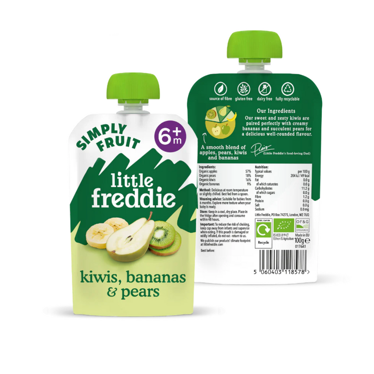 Little Freddie Organic Fruits Pouches (6m+) (90g-100g) - Puree