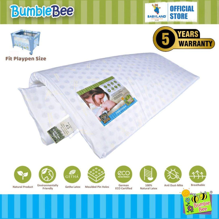 Bumble Bee 100% Natural Latex Baby Playpen Mattress