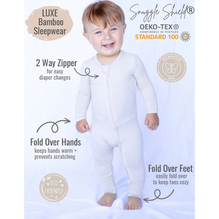 Snuggle Shield® LUXE Bamboo Footless Romper