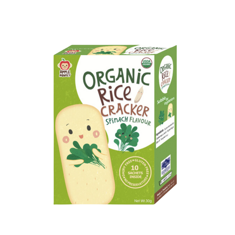 Apple Monkey Organic Rice Cracker 10 sachets 30g