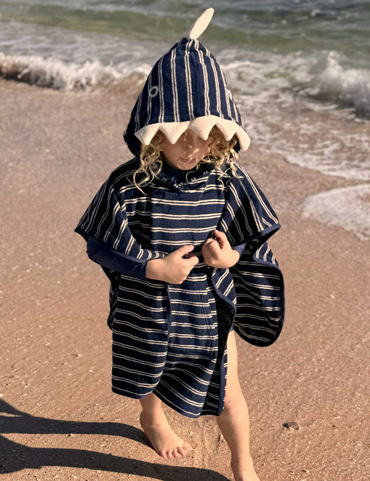 Purebaby Organic Hooded Animal Towel - Marine Stripe