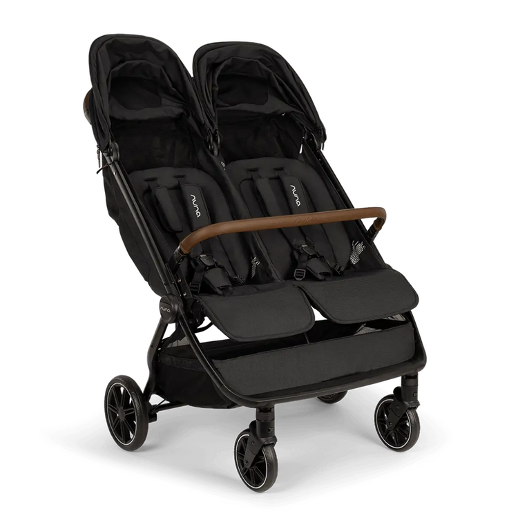 Nuna trvl™ dubl Stroller - Caviar | Side-By-Side Double (Up to 50 lbs per seat)