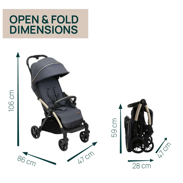 Chicco Goody XPlus Auto Fold Stroller - Dark Shadow (Newborn up to 22kg)