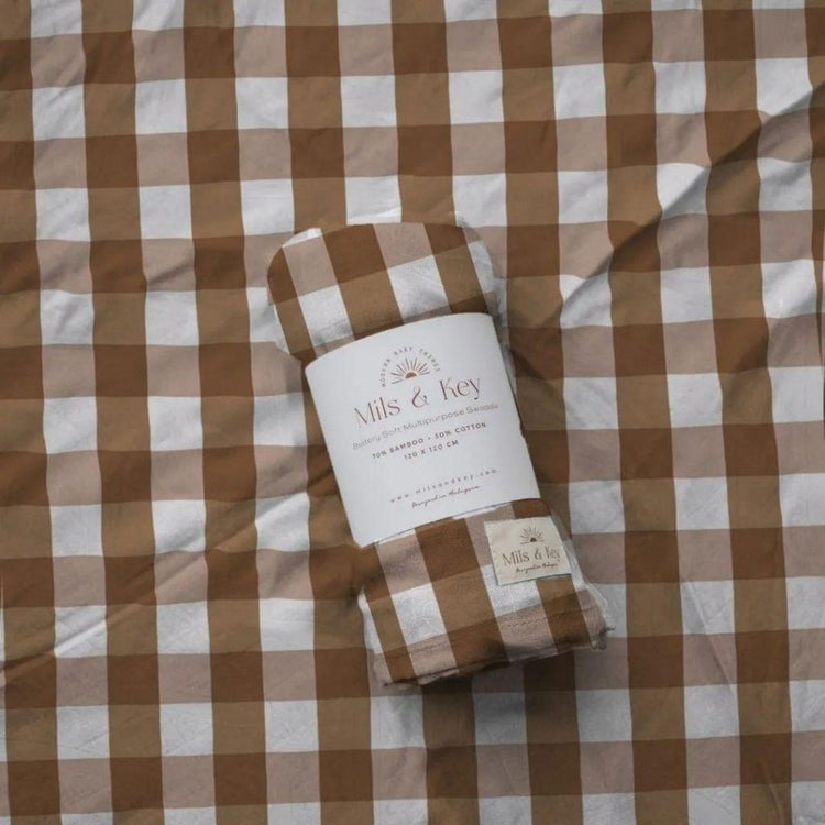 Mils and Key Swaddle - Bamboo + Cotton Swaddle (120cm x 120 cm)