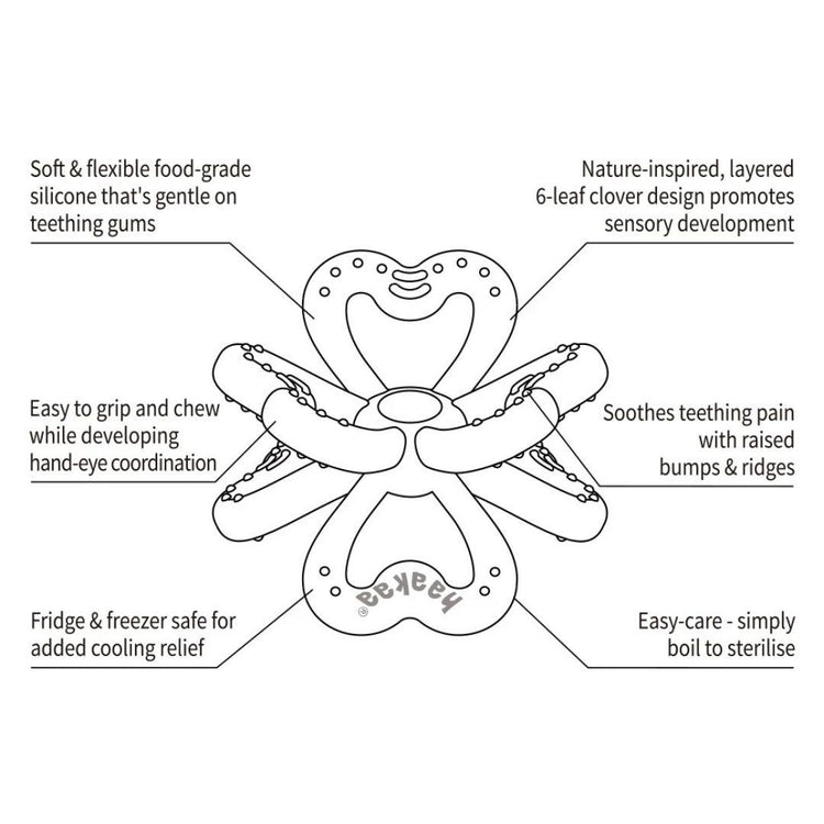 Haakaa Silicone Clover Teether - Copper (3m+)