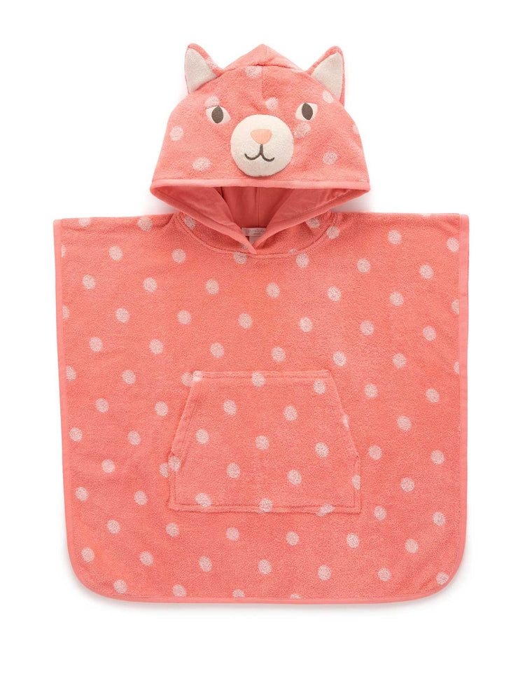 Purebaby Organic Hooded Animal Towel - Coral Spot