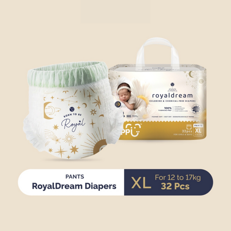 Hoppi RoyalDream Baby Diaper Pants (1 Pack) 100% 7 Chemicals-Free