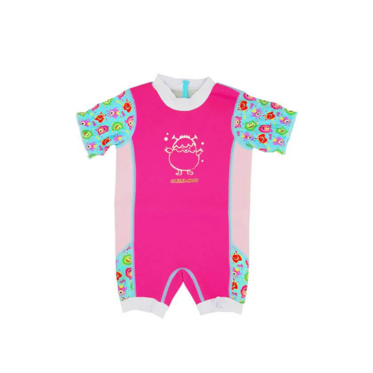 Cheekaaboo Chittybabes Baby Thermal Swimsuit UPF50+ Pink Monster