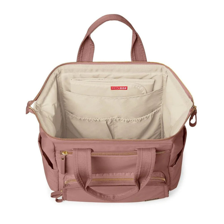 Skip Hop Main Frame Wide Open Diaper Backpack - Dusty Rose