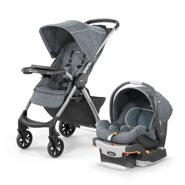 Chicco Mini Bravo Plus Travel System - Slate | From 6 months up to 22.7kg, approximately 4 years old