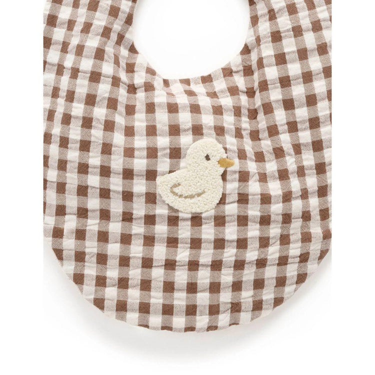 Purebaby Organic Milk Choc Gingham Print Bib