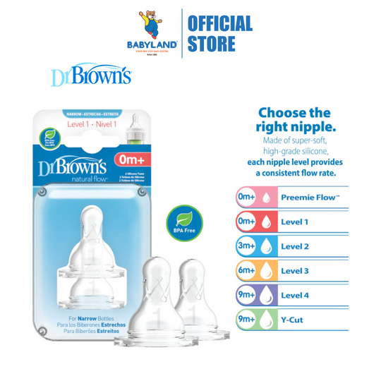 Dr Brown's Options+ Narrow-Neck Silicone Teat (2Pcs)