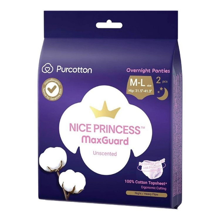 Purcotton Nice Princess MaxGuard Overnight Panties (2pcs)