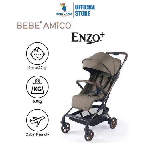 Bebe Amico Enzo+ Lightweight One Way Facing Stroller (5.8kg) - Suitable from Newborn to 22kg